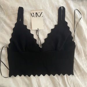 NWT Zara Black Crop Top